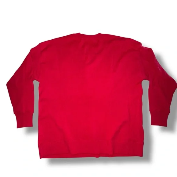 NWT LANE BRYANT Embroidered Crew-Neck Sweater Top - “LOVE” Red 14/16 - Picture 6 of 11